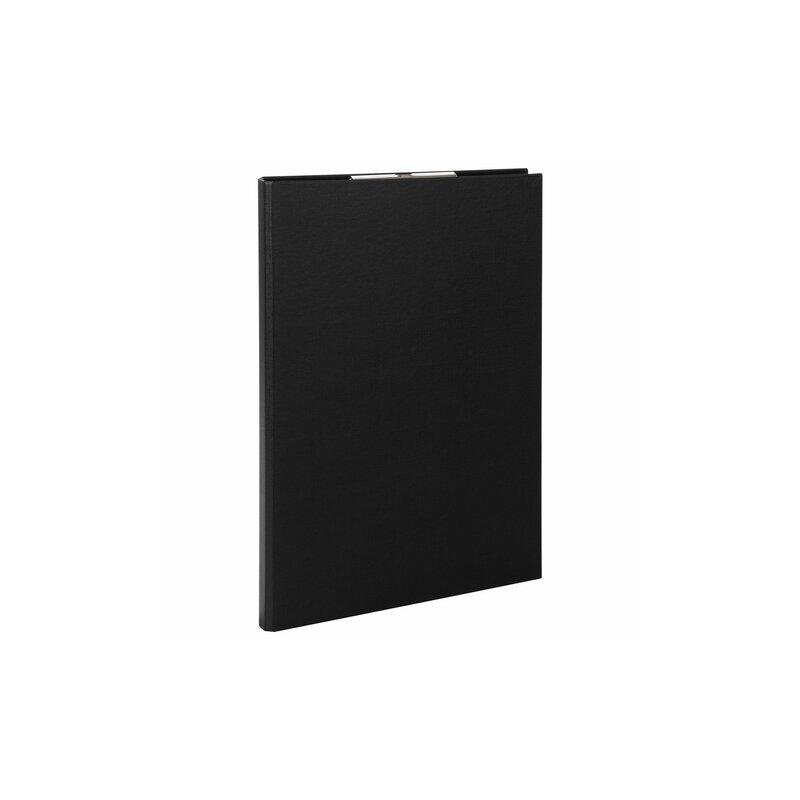 Папка-планшет STAFF EVERYDAY, А4 (230х314 мм), с прижимом и крышкой, картон/бумвинил, РОССИЯ, черная, 229053