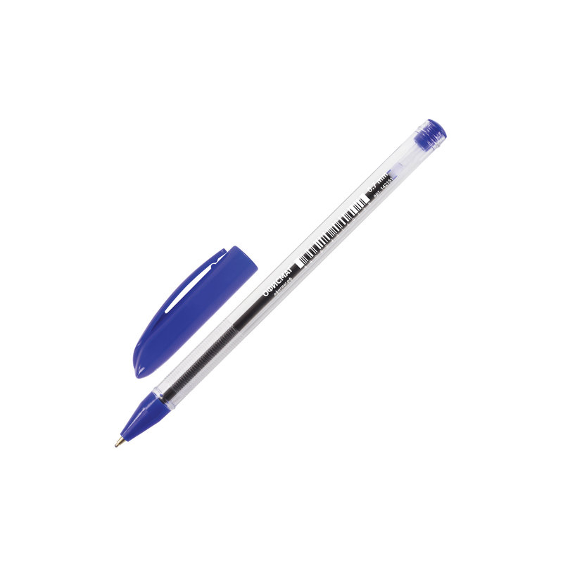 Ручка шариковая масляная ОФИСМАГ корпус прозрачный, узел 0,7 мм, линия 0,35 мм, синяя, 142151